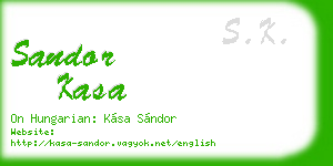 sandor kasa business card